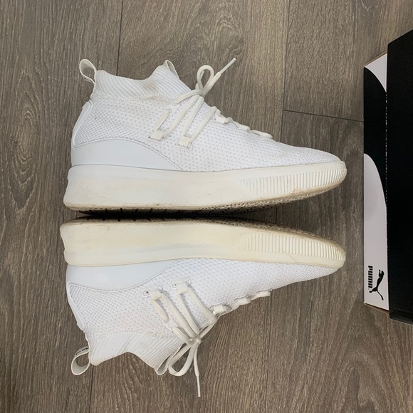 Puma Clyde Court GW Jr Running Shoes Knit Sneakers White Black Size 6.5 - Picture 12 of 14